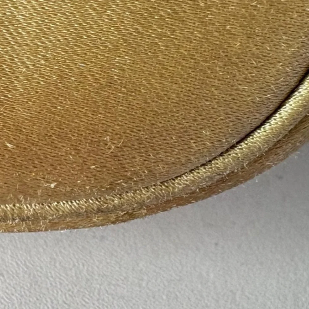 ♾️Vintage Bienen Davis Gold Satin Evening Bag Twisted Metal Handle Frame Purse♾️ - Picture 10 of 13